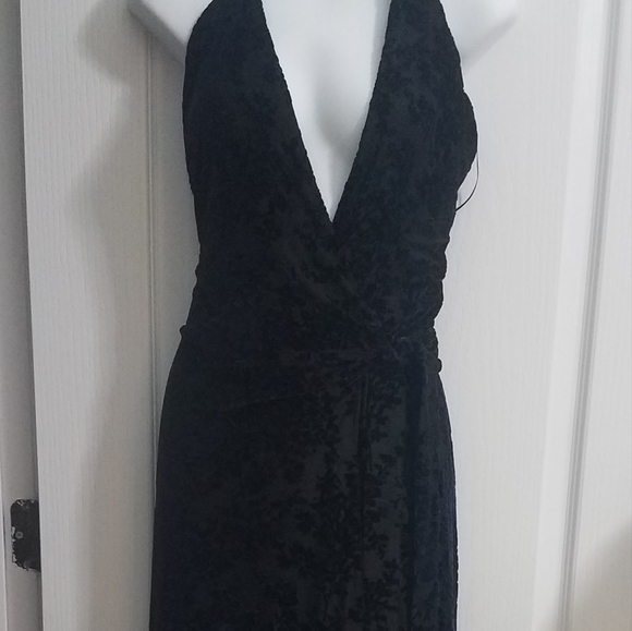 Dress the Population Black Velvet Wrap Dress NWT Size XL - Picture 5 of 11